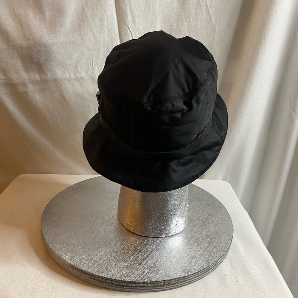 Vintage PRADA Black NYLON Bucket Hat MEN SIZE M - Picture 2 of 5
